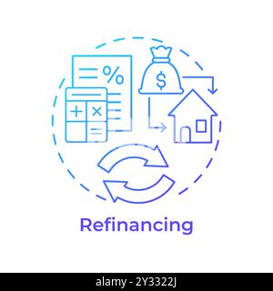 Refinancing blue gradient concept icon Stock Vector