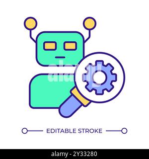 Bot management RGB color icon Stock Vector