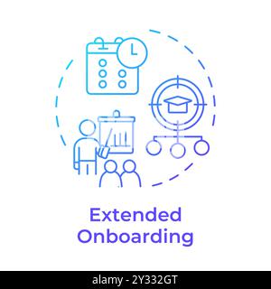Extended onboarding blue gradient concept icon Stock Vector