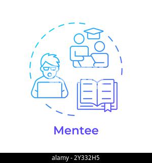 Mentee blue gradient concept icon Stock Vector