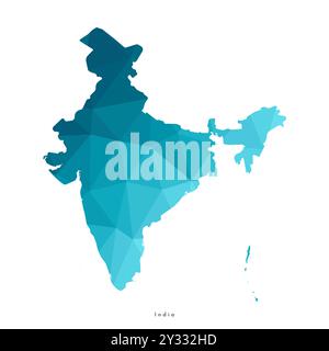 Low poly map of India. India geometric polygonal, mosaic style map ...