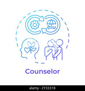Counselor blue gradient concept icon Stock Vector