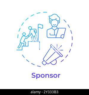 Sponsor blue gradient concept icon Stock Vector