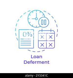 Loan deferment blue gradient concept icon Stock Vector