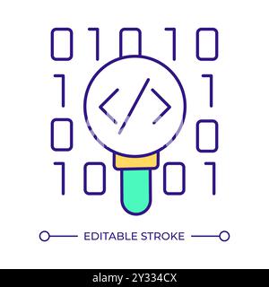 Static code analysis RGB color icon Stock Vector