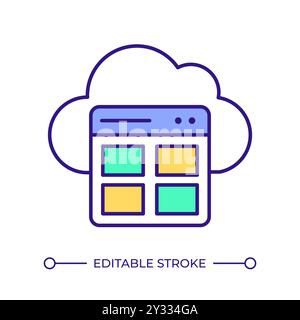 Cloud native security RGB color icon Stock Vector