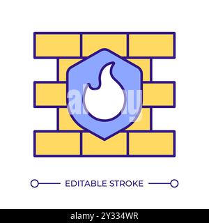 Network firewall RGB color icon Stock Vector