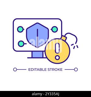 DDoS mitigation RGB color icon Stock Vector