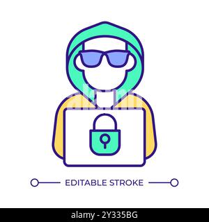 Ethical hacking RGB color icon Stock Vector