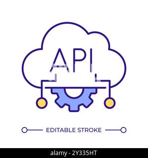 Api security RGB color icon Stock Vector