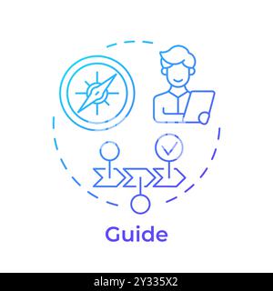 Guide blue gradient concept icon Stock Vector