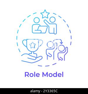 Role model blue gradient concept icon Stock Vector