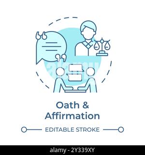 Oath and affirmation soft blue concept icon Stock Vector