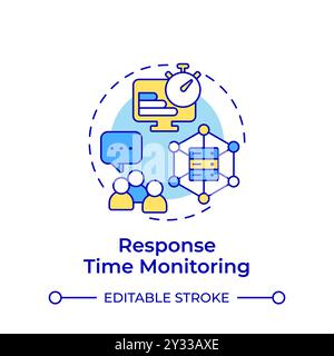 Response time monitoring multi color concept icon Stock Vector