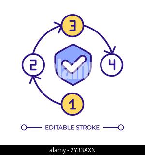 Shift security left RGB color icon Stock Vector