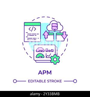 APM multi color concept icon Stock Vector