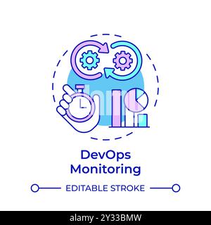 DevOps monitoring multi color concept icon Stock Vector