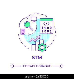 STM multi color concept icon Stock Vector