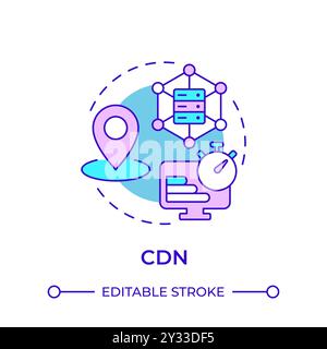 CDN multi color concept icon Stock Vector