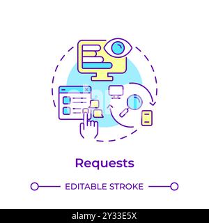 Requests multi color concept icon Stock Vector