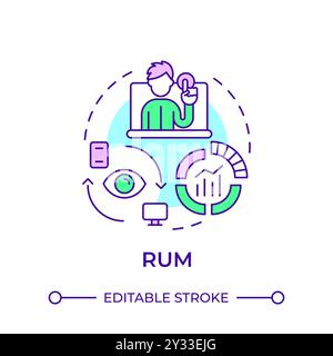 RUM multi color concept icon Stock Vector