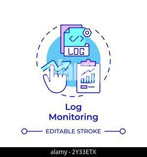 Log monitoring multi color concept icon Stock Vector