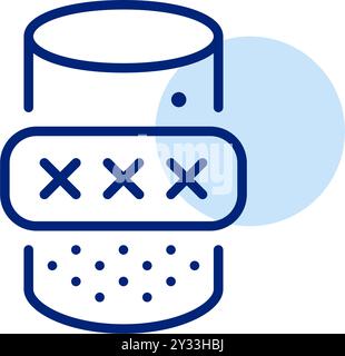 Smart speaker and password. Voice authentication, secure information management. Pixel perfect, editable stroke vector icon Stock Vector