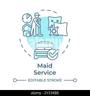 Maid service soft blue concept icon Stock Vector
