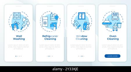 Special cleaning blue onboarding mobile app screen Stock Vector