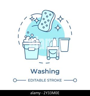 Washing soft blue concept icon Stock Vector