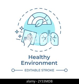 Healthy environment soft blue concept icon Stock Vector