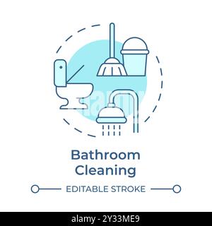 Bathroom cleaning soft blue concept icon Stock Vector