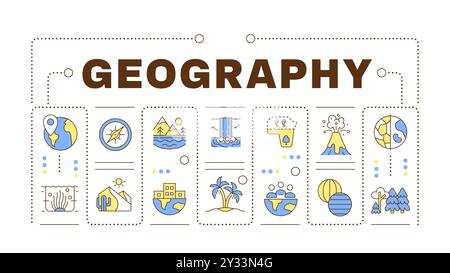 Geography word concept on white Stock Vector