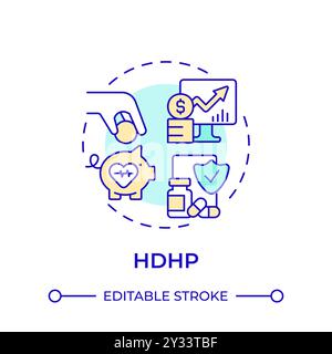 HDHP multi color concept icon Stock Vector