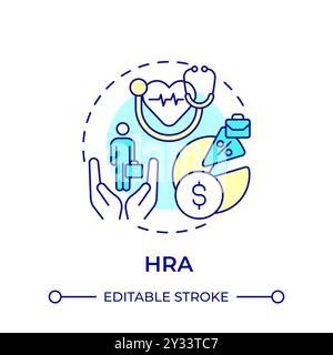 HRA multi color concept icon Stock Vector
