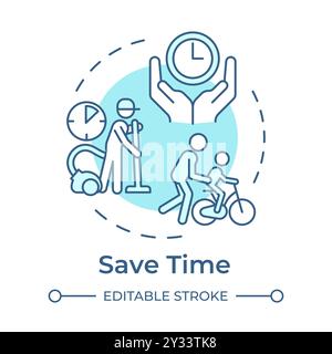 Save time soft blue concept icon Stock Vector
