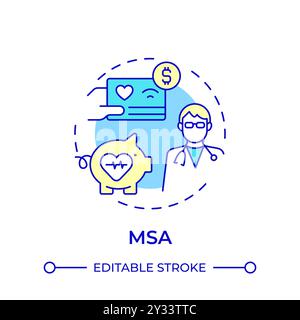 MSA multi color concept icon Stock Vector