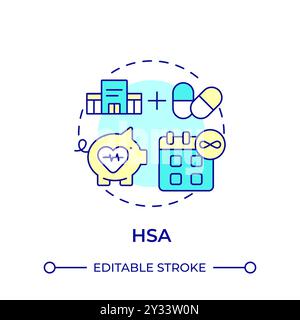 HSA multi color concept icon Stock Vector