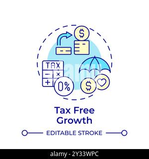 Tax free growth multi color concept icon Stock Vector
