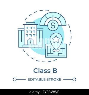 Property class B soft blue concept icon Stock Vector
