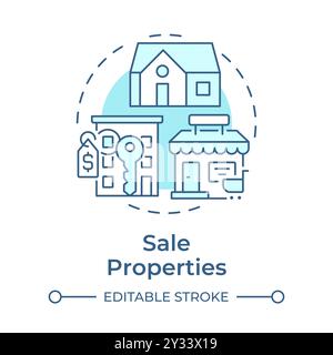 Sale properties soft blue concept icon Stock Vector
