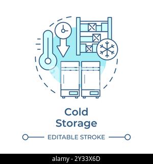 Cold storage soft blue concept icon Stock Vector