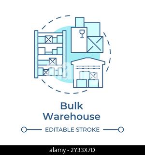 Bulk warehouse soft blue concept icon Stock Vector