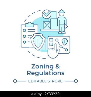 Zoning and regulations soft blue concept icon Stock Vector