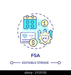 FSA multi color concept icon Stock Vector
