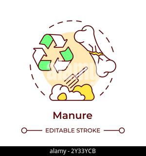 Manure multi color concept icon Stock Vector