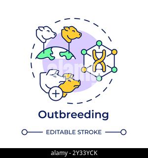 Outbreeding multi color concept icon Stock Vector