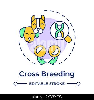 Cross breeding multi color concept icon Stock Vector