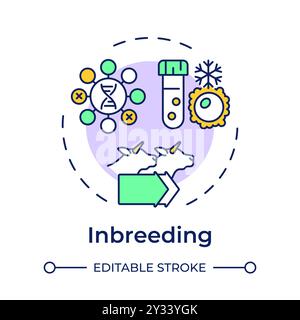 Inbreeding multi color concept icon Stock Vector