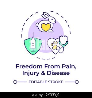 Freedom from pain, injury and disease multi color concept icon Stock Vector